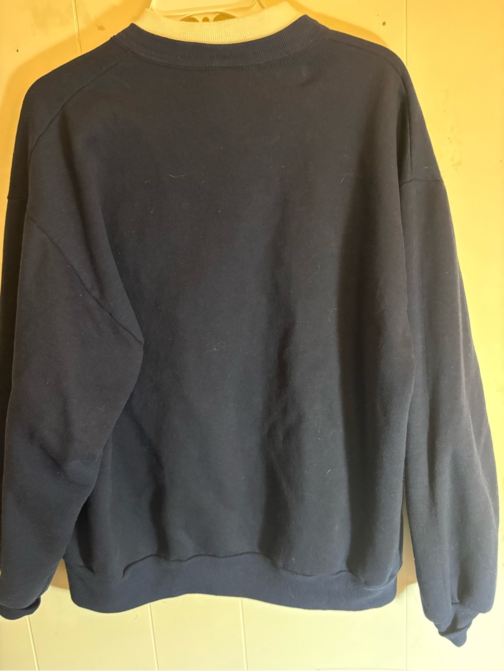 Vintage Blue Snowman Embroidered Pullover Sweatshirt Large Christmas Winter Y2K - Picture 5 of 5